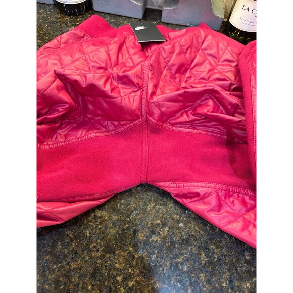 NWT Nike Quilted Sportswear Loose Fit Quilted Pants Women's Size XS Red Berry - Picture 7 of 7